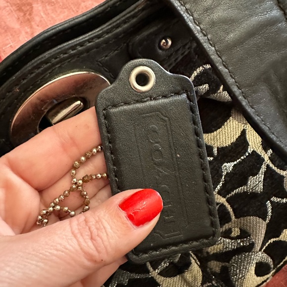 Coach Black and Silver Print Purse - Picture 11 of 12